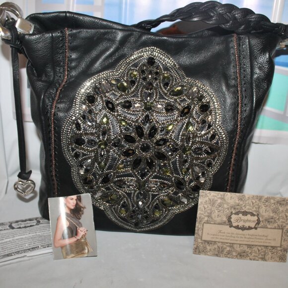 $498 Brighton Anju Masterpiece Collection Jeweled Crystal Hobo Shoulder Bag - Picture 1 of 10